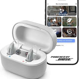 Lexie B2 Plus Powered by Bose - Self-Fitting Rechargeable OTC Hearing Aids for Mild to Moderate Hearing Loss in Adults and Seniors - Clear Sound - Wireless Charging Case - Bluetooth-Enabled - Gray