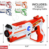 Kidzlane Rechargeable Laser Tag Set, 4 Guns and Vests