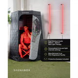 SAUNABOX Pulse Infrared Sauna 36"x36"x68" with Red-Light Therapy