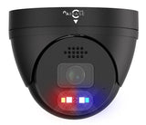 AiBase Color 8MP active-deterrence black turret security camera – appearance reference for Black kit with four S3 cameras