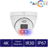 AiBase Color 8MP 4K active deterrence S3 white turret camera — four included in the kit