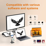 BlazeX M3 USB and Wi-Fi software compatibility; computers and phone shown for illustration only