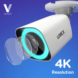 Lorex V5 4K white bullet camera smart colour security lighting feature photograph, exact CN502 model